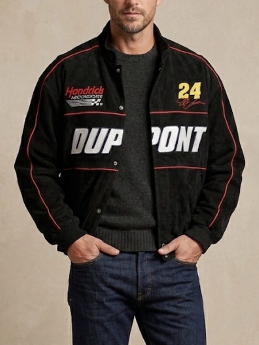 Vintage Jeff Gordon DuPont NASCAR Leather Racing Jacket Hendrick Motorsports XXL
